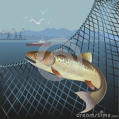 Jumping fish vector Vector Illustration