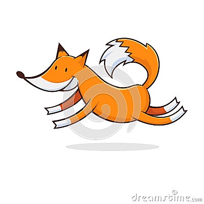 Jumping Fox Illustration Vector Illustration