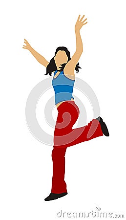 Jumping girl Vector Illustration