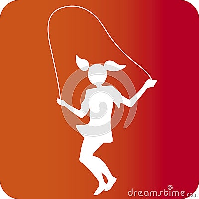 Jumping girl Cartoon Illustration