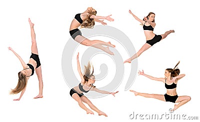 Jumping girl dancer Stock Photo