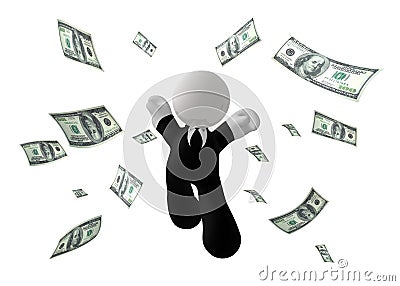 Jumping happy businessman icon Stock Photo