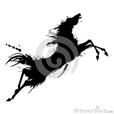 horse jumping line silhouette horse jumping line silhouette