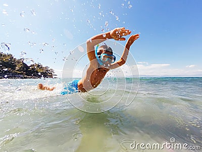 Jumping for joy Stock Photo