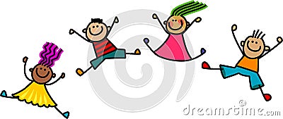 Jumping Kids Stock Photo