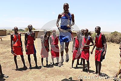 Jumping massai Editorial Stock Photo