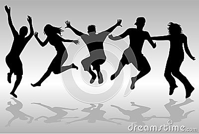 Jumping People Vector Illustration