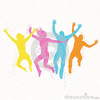 Jumping People Mosaic Vector Vector Illustration