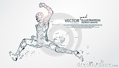 Jumping person, point and line composition, vector illustration Vector Illustration