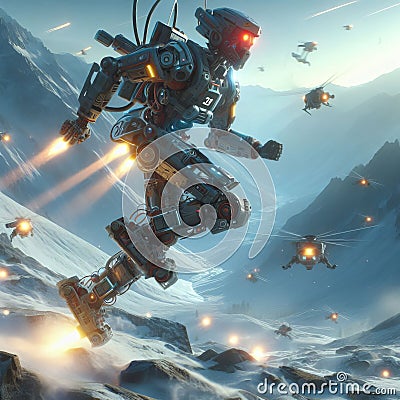 24 35. Jumping Robot - A robot capable of jumping and leapingfo Stock Photo