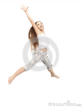 Jumping teenage girl Stock Photo