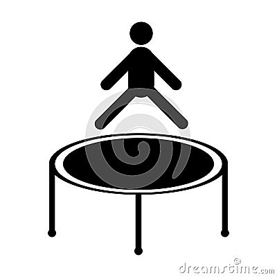 Jumping trampoline icon Stock Photo
