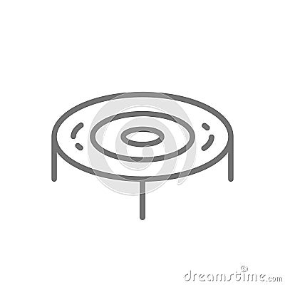 Jumping trampoline, playground line icon. Vector Illustration