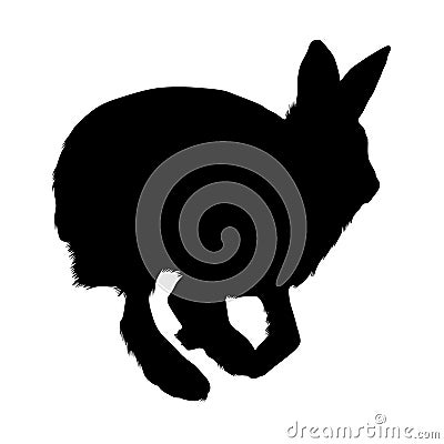 Jumping On A Beside View Artic Hare Silhouette Vector Illustration