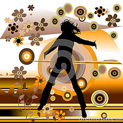 Jumping woman Vector Illustration