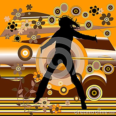 Jumping woman Vector Illustration