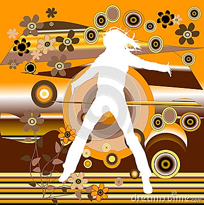 Jumping woman Vector Illustration