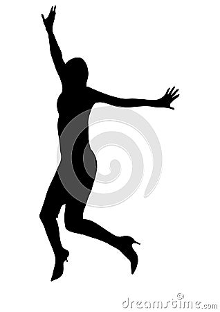 Jumping woman Vector Illustration