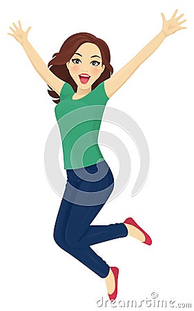 Jumping woman Vector Illustration