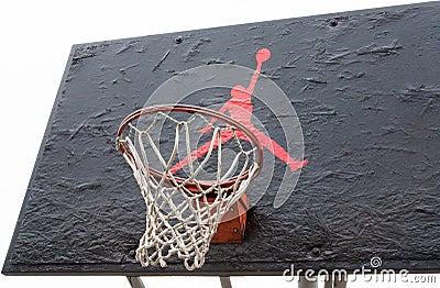 Jumpman logo by Nike on the basketball backboard Editorial Stock Photo