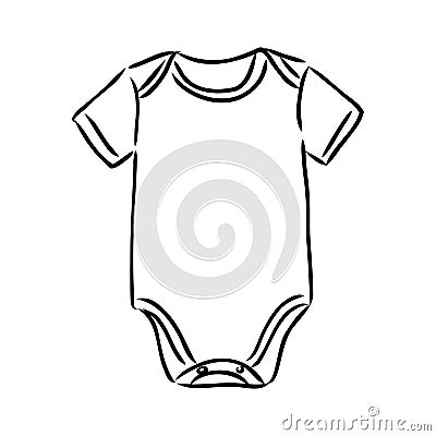Jumpsuit. Baby bodysuit sketch. Baby bodysuit design. Bodysuit vector. Baby clothing template. You can use it as a Stock Photo