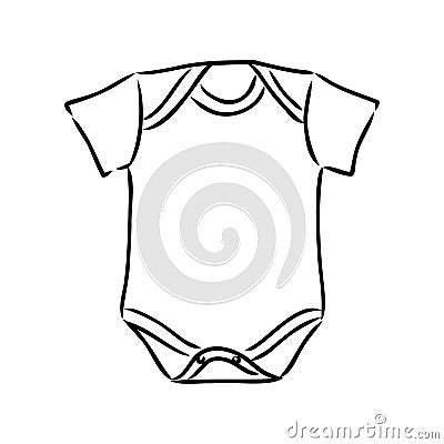 Jumpsuit. Baby bodysuit sketch. Baby bodysuit design. Bodysuit vector. Baby clothing template. You can use it as a Stock Photo