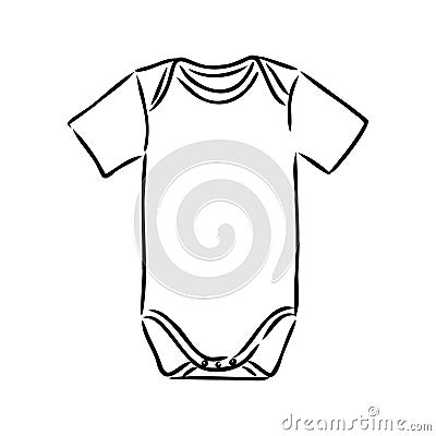 Jumpsuit. Baby bodysuit sketch. Baby bodysuit design. Bodysuit vector. Baby clothing template. You can use it as a Stock Photo