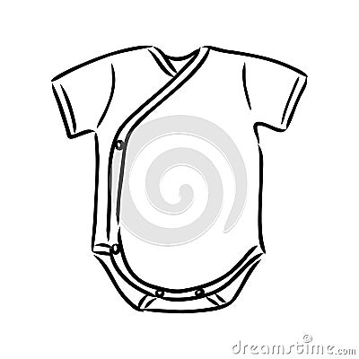 Jumpsuit. Baby bodysuit sketch. Baby bodysuit design. Bodysuit vector. Baby clothing template. You can use it as a Stock Photo