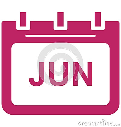 Jun, june Special Event day Vector icon that can be easily modified or edit. Vector Illustration
