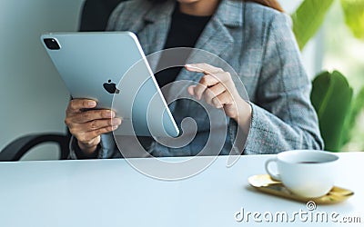 Jun 22nd 2020 : A woman using Apple New Ipad Pro 2020 tablet pc at home , Chiang mai Thailand Editorial Stock Photo