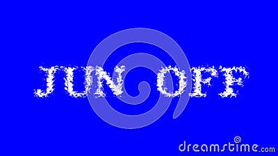 Jun Off cloud text effect blue isolated background Stock Photo