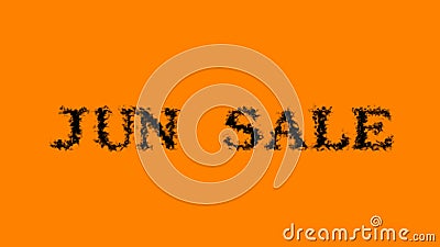 Jun Sale smoke text effect orange isolated background Stock Photo