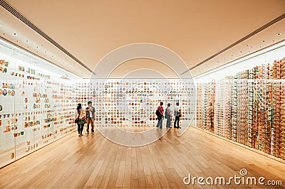 Exhibition room with tourist at Cup noodles museum in Yokohama Editorial Stock Photo