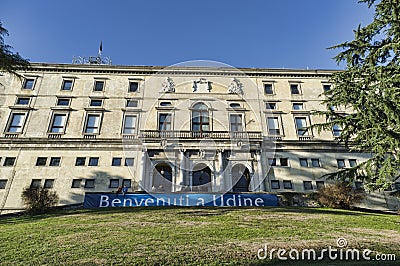 Fachade of The Castle of Udine Editorial Stock Photo