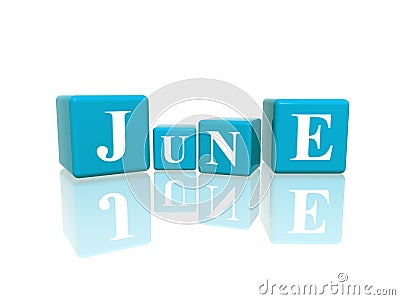 June in 3d cubes Stock Photo