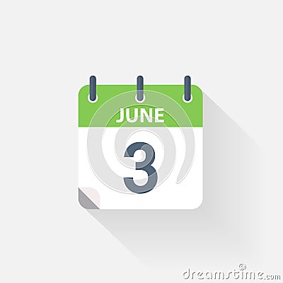 3 june calendar icon Stock Photo