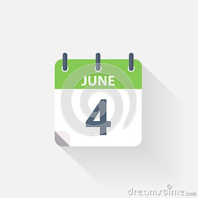 4 june calendar icon Stock Photo