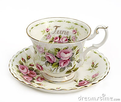 June Cup and Saucer Stock Photo