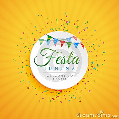 June festival of brazil festa junina background with confetti Vector Illustration