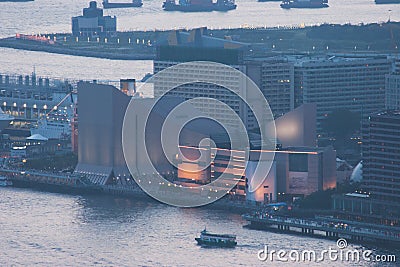 2 June 2207 Hong Kong Victoria harbour downtown at twilight Editorial Stock Photo