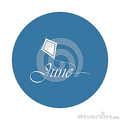 June icon. Element of name of month icons for mobile concept and web apps. Badge style June icon can be used for web and mobile ap Stock Photo