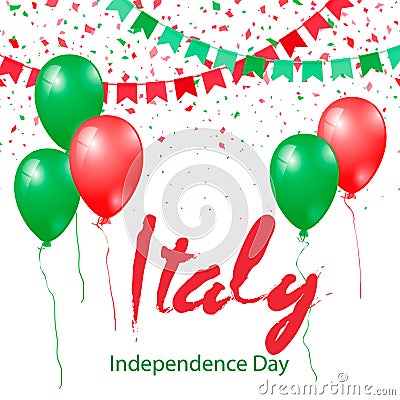 2 June. Italy Independence Day. Vector Illustration Cartoon Illustration