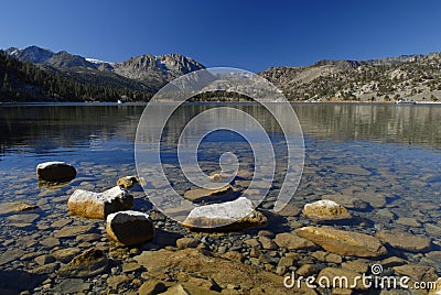 June Lake in East California Stock Photo