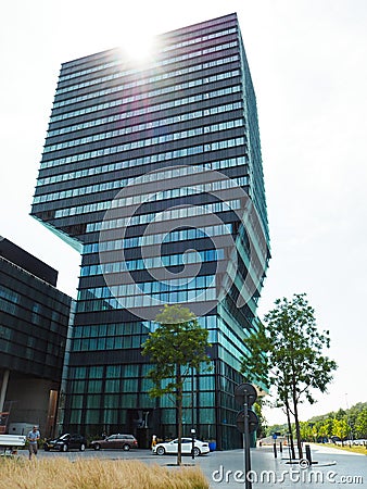 The iconic Imec Tower in Leuven Editorial Stock Photo