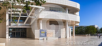 June 8, 2018 Los Angeles / CA / USA - The museum entrance hall at the Getty Center, designed by Richard Meier Editorial Stock Photo