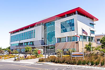 June 21, 2019 Menlo Park / CA / USA - The Science and User Support Building at SLAC National Accelerator Laboratory originally Editorial Stock Photo