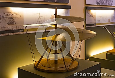 Technological Technical Museum named after Leonardo Da Vinci Department, exposition of the development of communication and teleco Editorial Stock Photo