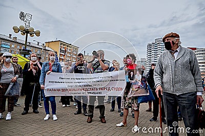 June 7 2020 Minsk Belarusian people walk down the street Editorial Stock Photo