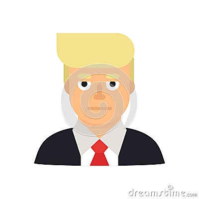 June 10, 2017. Modern vector illustration of a portrait of businessman and presidential candidate Donald Trump Vector Illustration