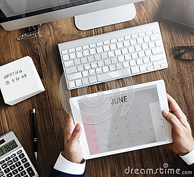 June Monthly Calendar Weekly Date Concept Stock Photo